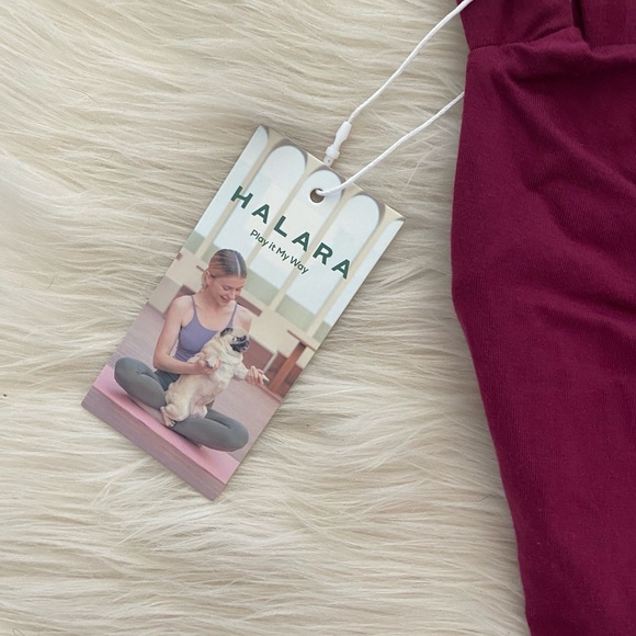 Halara Purple Tie Open Back Sleeveless Lace Up Split Hem Dress Red Violet - Picture 10 of 14